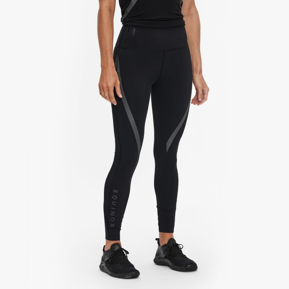 Equinox Run 7/8 Leggings Size Small Performance Fabric Sculpt Black